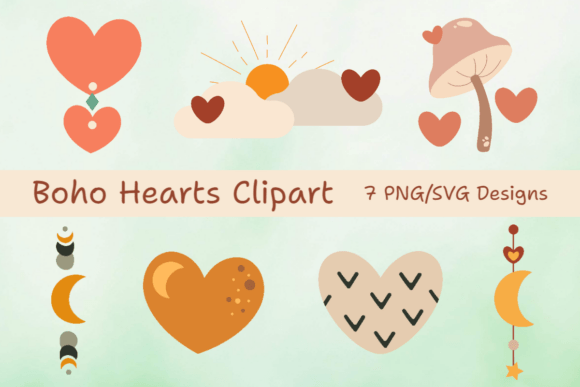 Boho Hearts Clipart Bundle Review