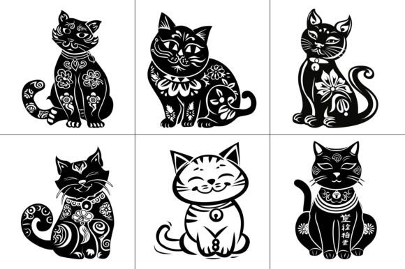 Cat Lunar New Year Vector Graphic Review