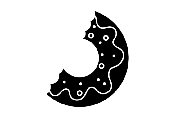 Half Eatten Black Donut Sillhouette Review