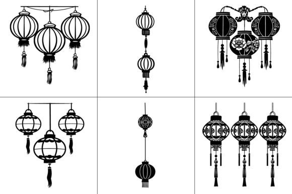 Lunar New Year Lanterns Line Art Review