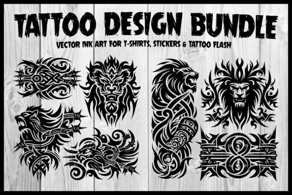 Tattoo Design T-Shirts Stickers Bundle