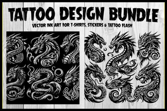 Tribal Tattoo Design Bundle – Vector Ink