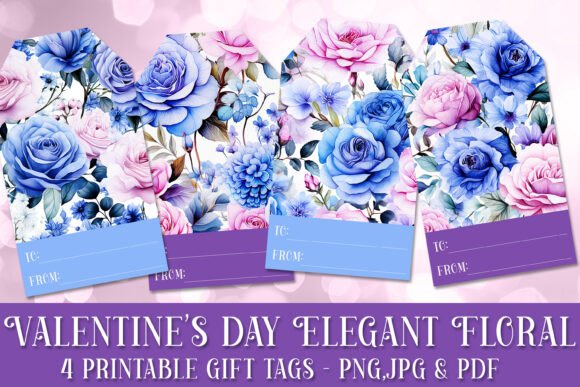 Valentine s Day Roses Elegant Gift Tags